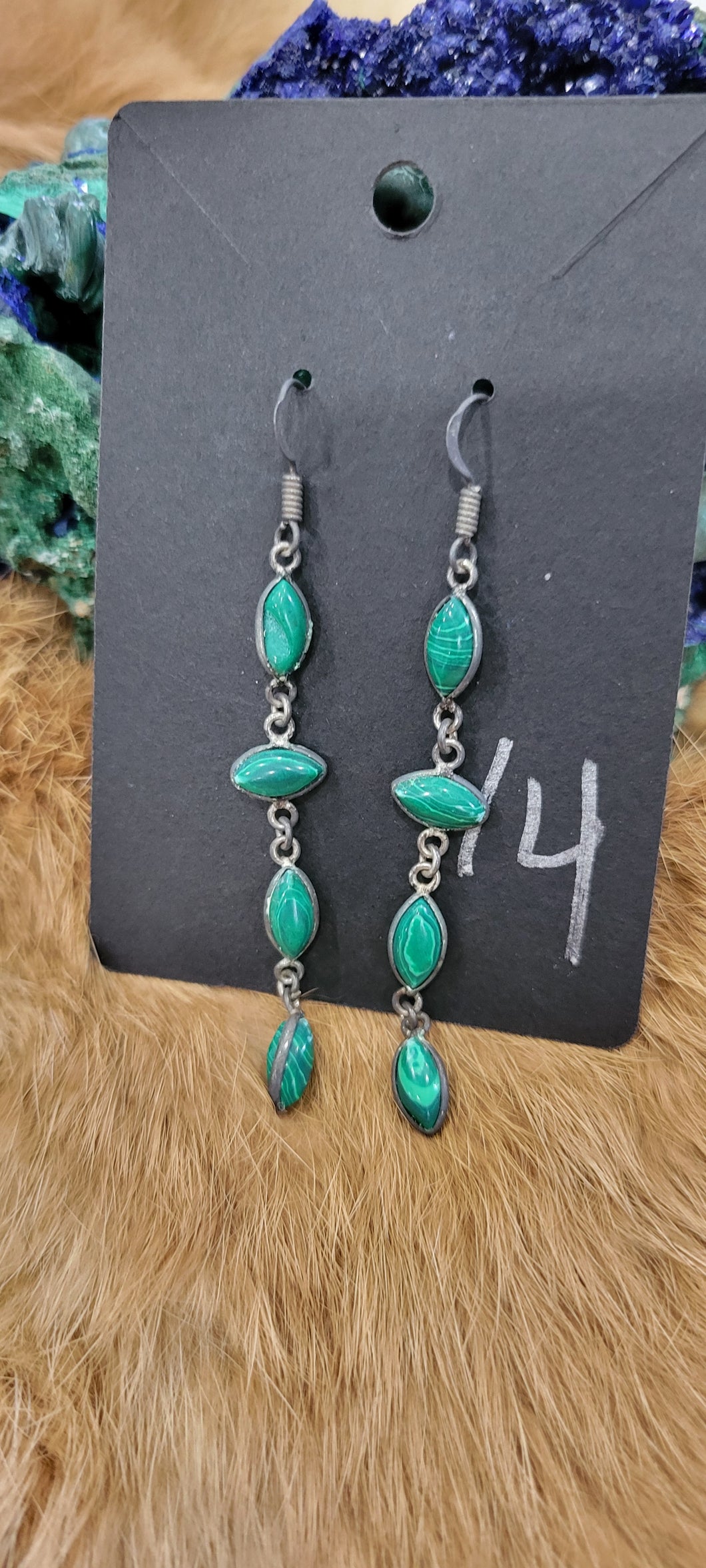 Malachite fashion earrings