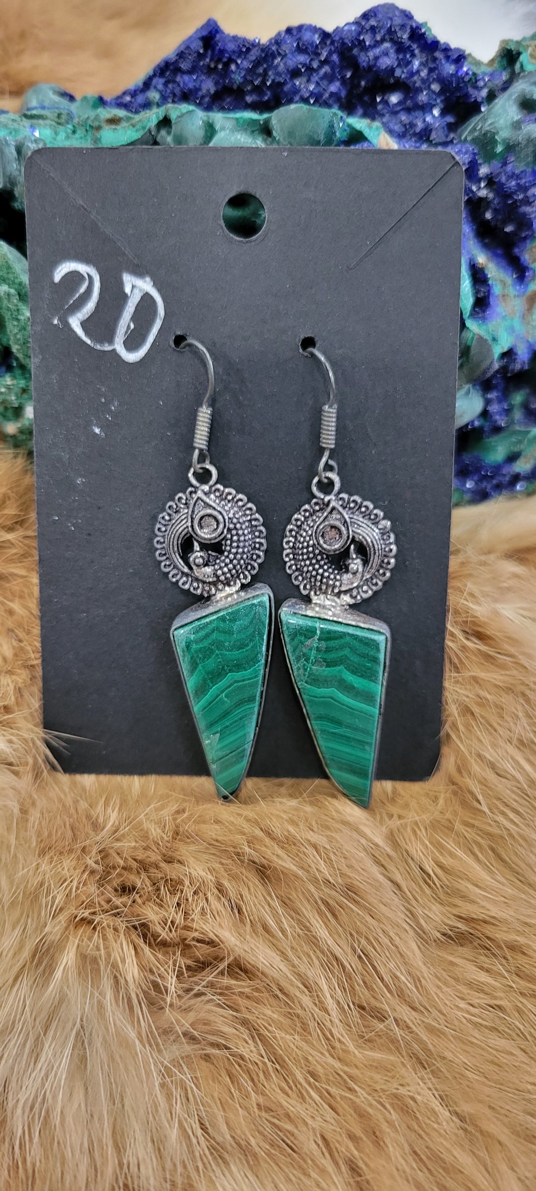 Malachite fashion earrings