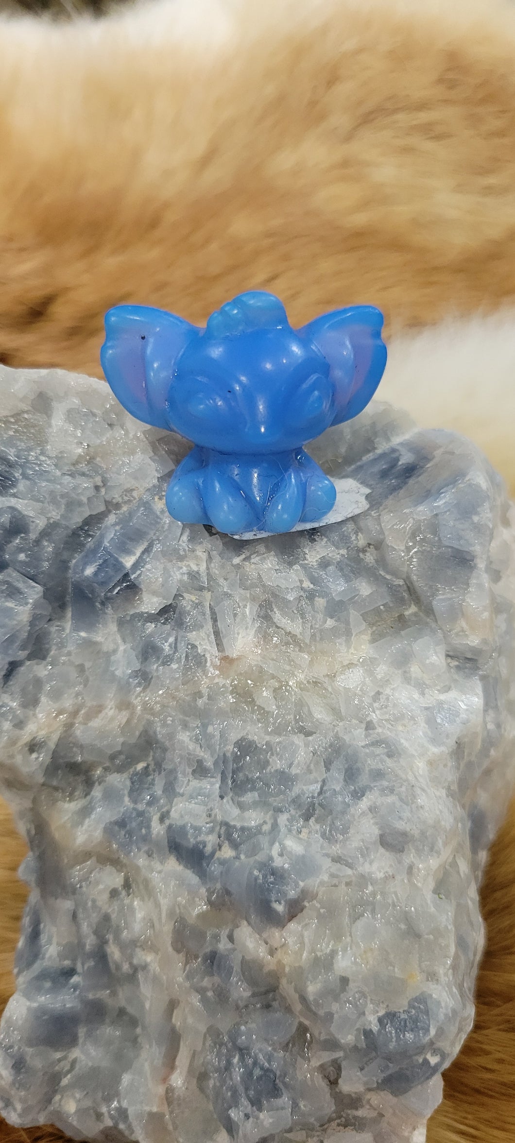 Opalite Stich figurine hand carved