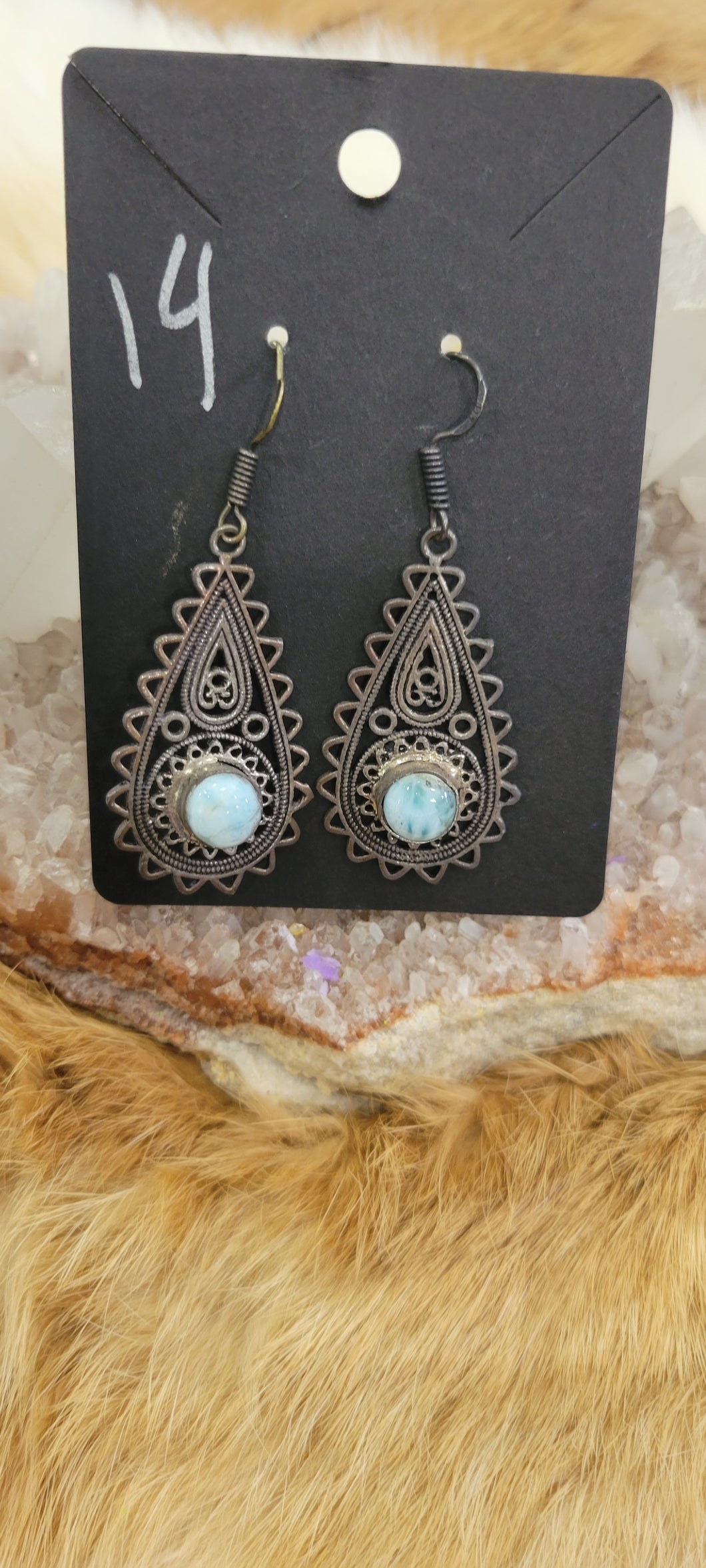 Larimar fashion earrings