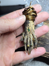 Load image into Gallery viewer, Raccoon paw 30 inch gold tone necklace
