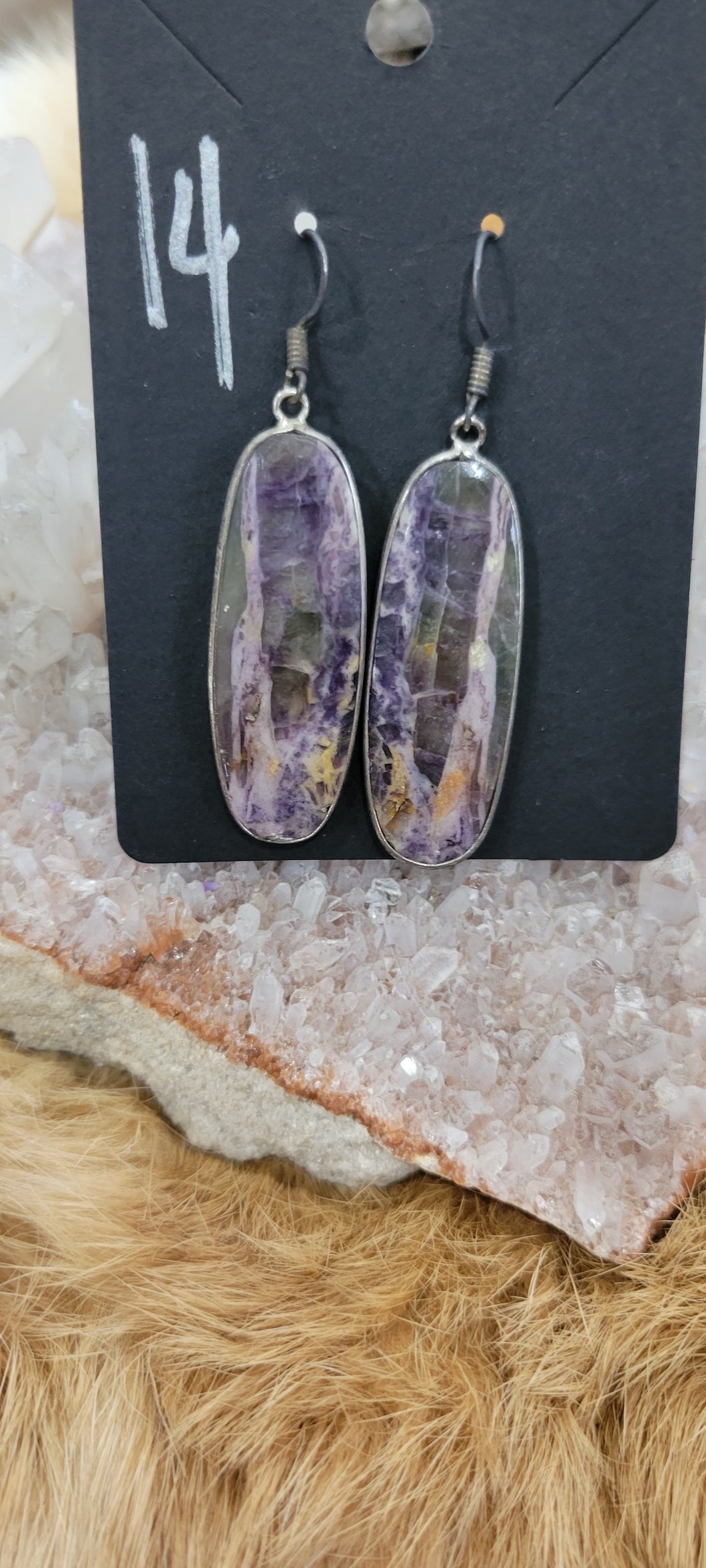 Charoite fashion earrings