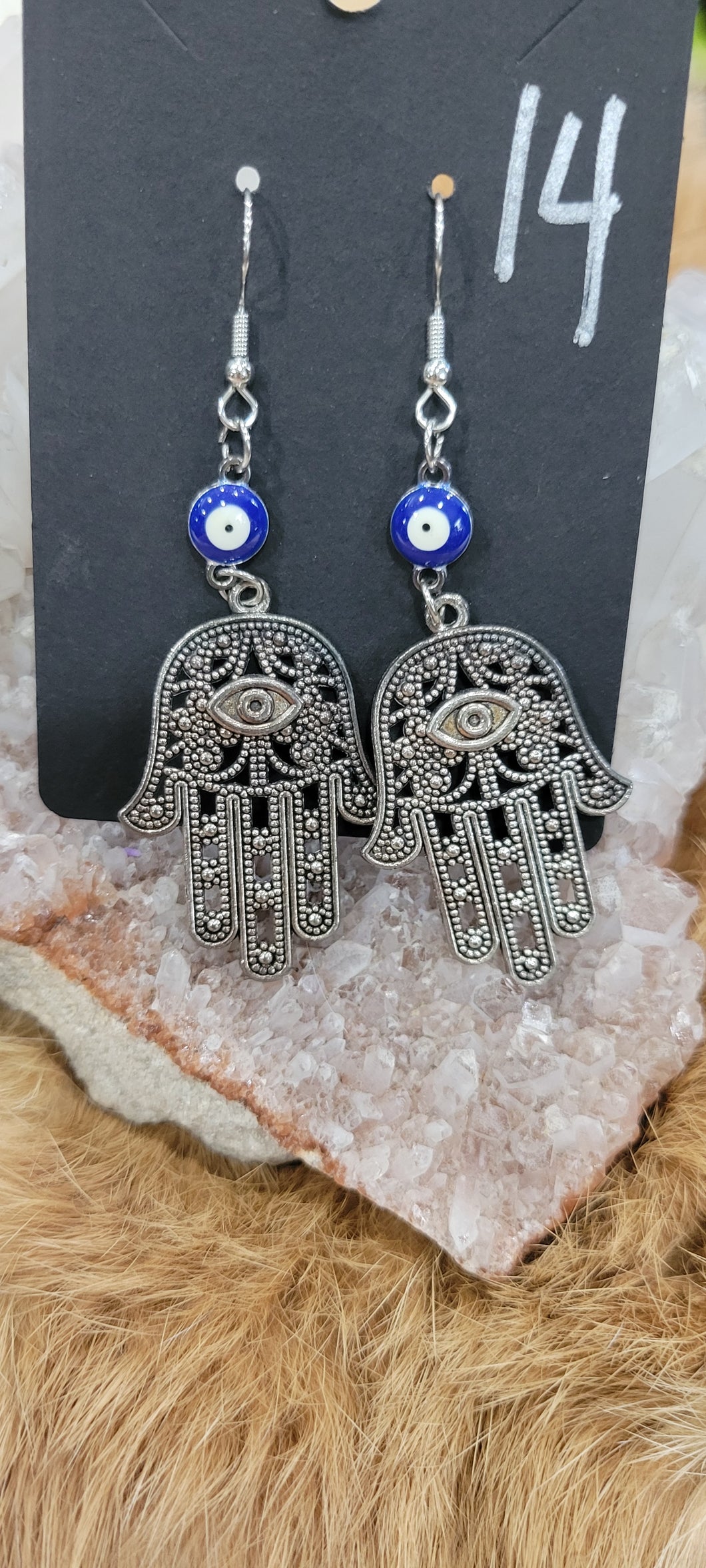 Evil eye fashion earrings