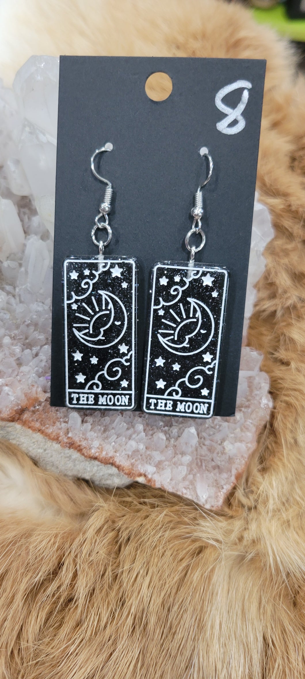 Moon tarot card fashion earrings