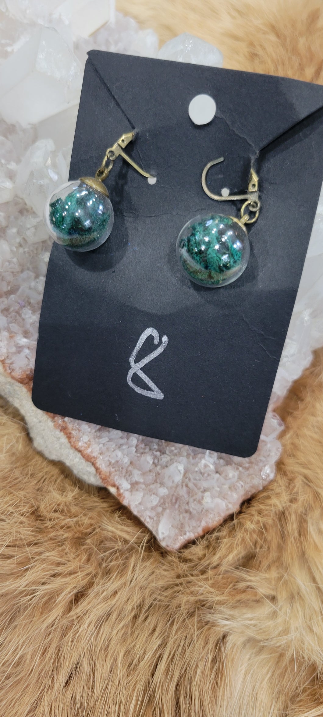 Green moss fashion earrings