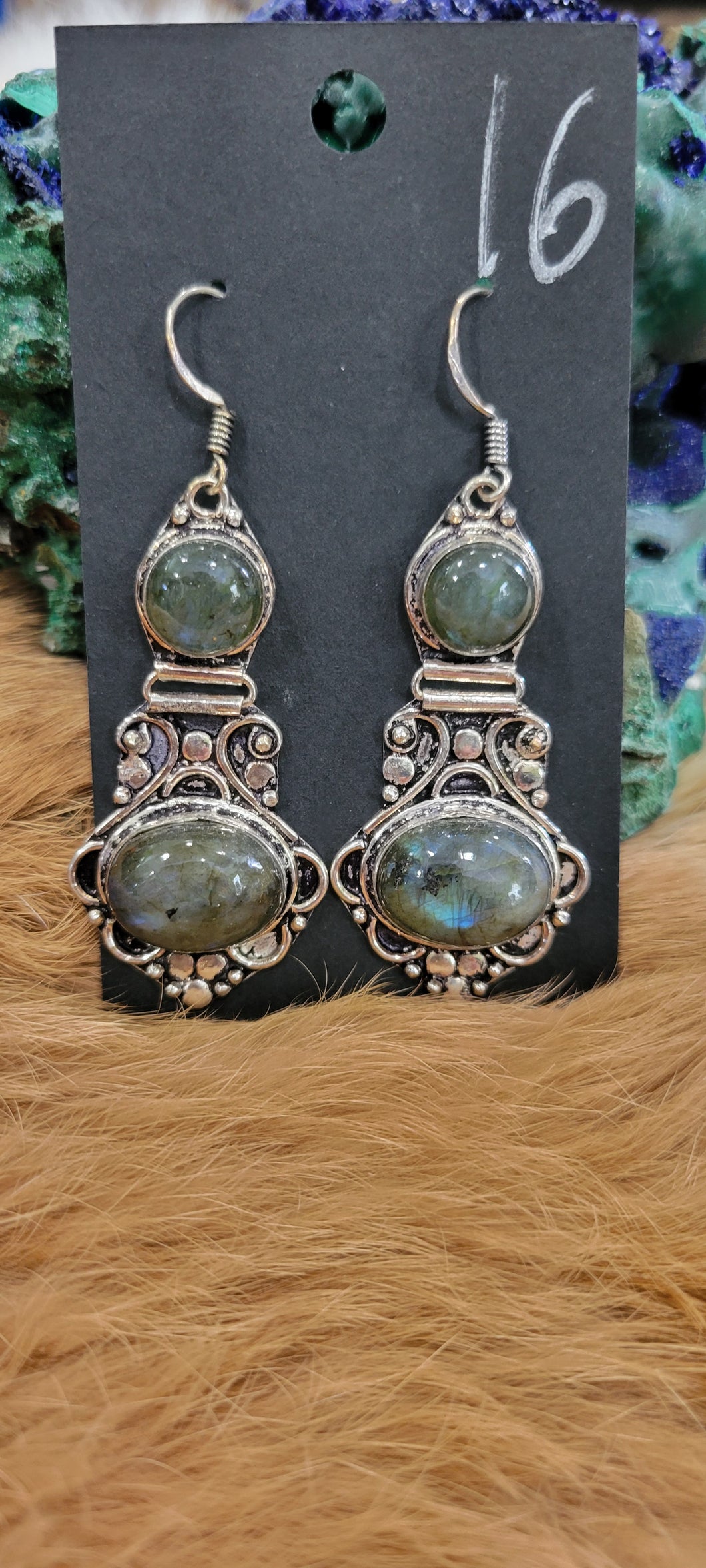 Labradorite fashion earrings