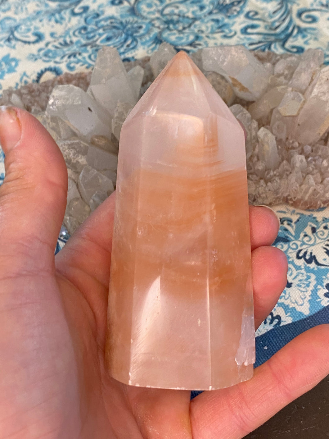 Orange calcite tower