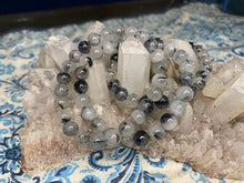 Load image into Gallery viewer, Tourmaline in quartz 8 mm bead bracelet
