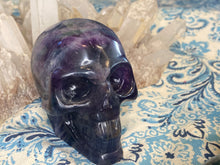 Load image into Gallery viewer, Fluorite large hand carved skull
