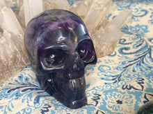 Load image into Gallery viewer, Fluorite large hand carved skull
