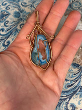 Load image into Gallery viewer, Geode wire wrapped pendant with cord
