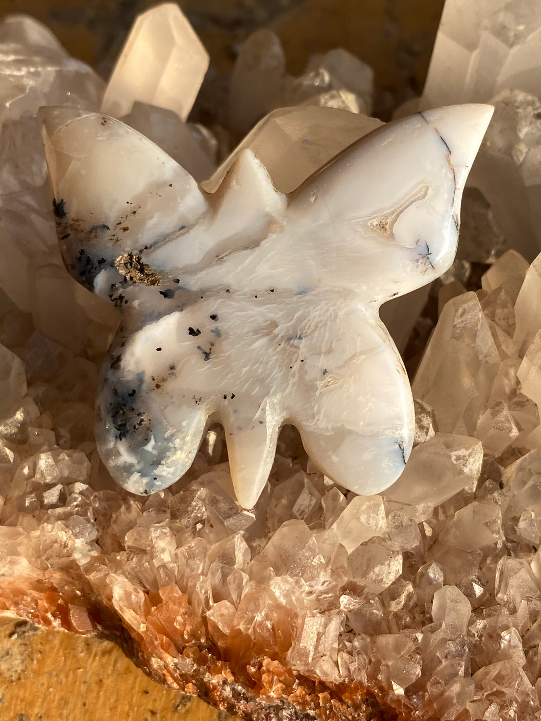 Dendritic Opal Carved Butterfly