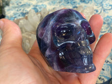 Load image into Gallery viewer, Fluorite large hand carved skull
